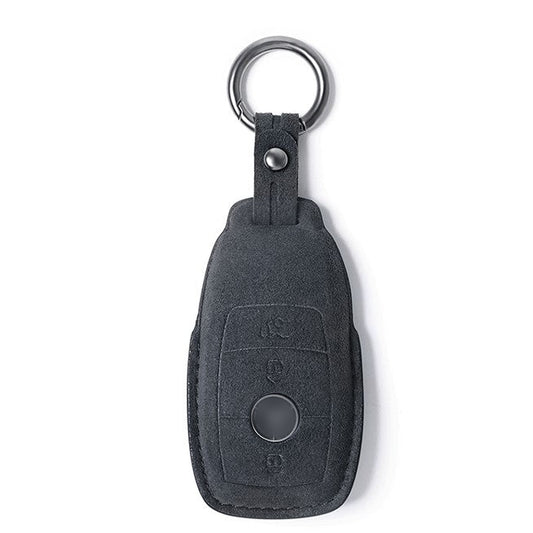 Alcantara Key Fob Cover for Mercedes-Benz C E Class and More Dark Grey | Racesio.com