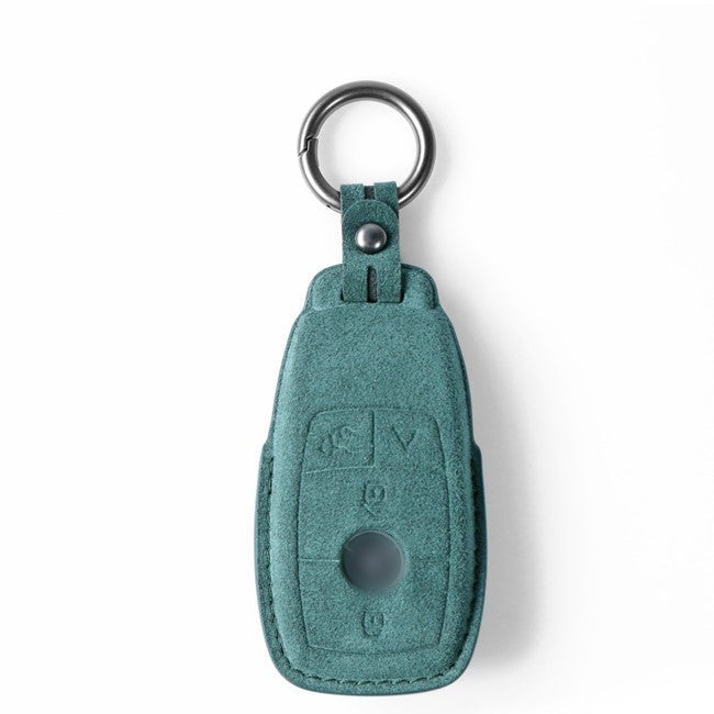 Alcantara Key Fob Cover for Mercedes-Benz S Class and More Dark Green | Racesio.com