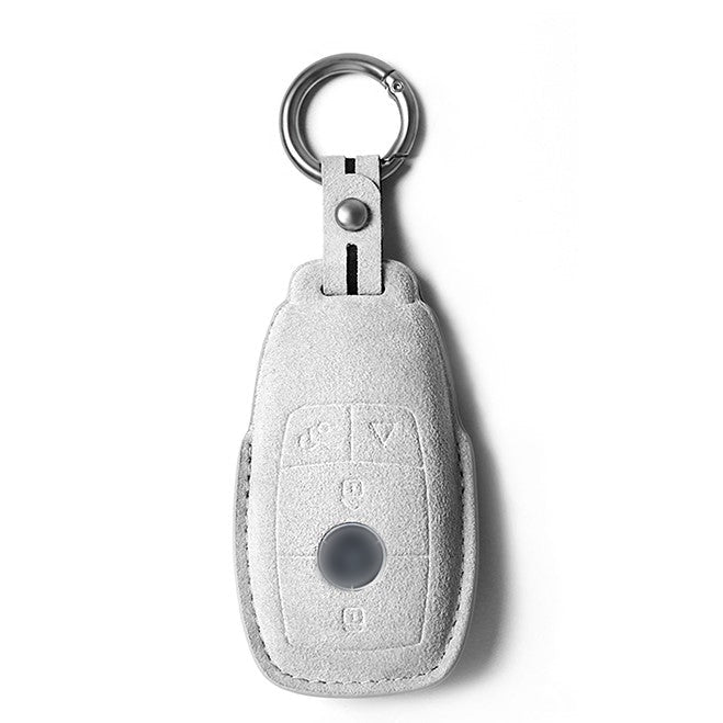 Alcantara Key Fob Cover for Mercedes-Benz S Class and More Light Grey | Racesio.com