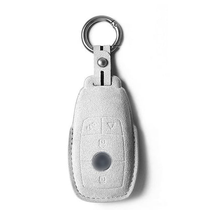 Alcantara Key Fob Cover for Mercedes-Benz S Class and More Light Grey | Racesio.com
