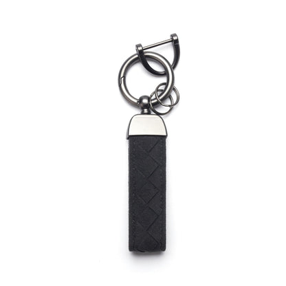 Braided Grey Alcantara Keychain with Keyring - Racesio