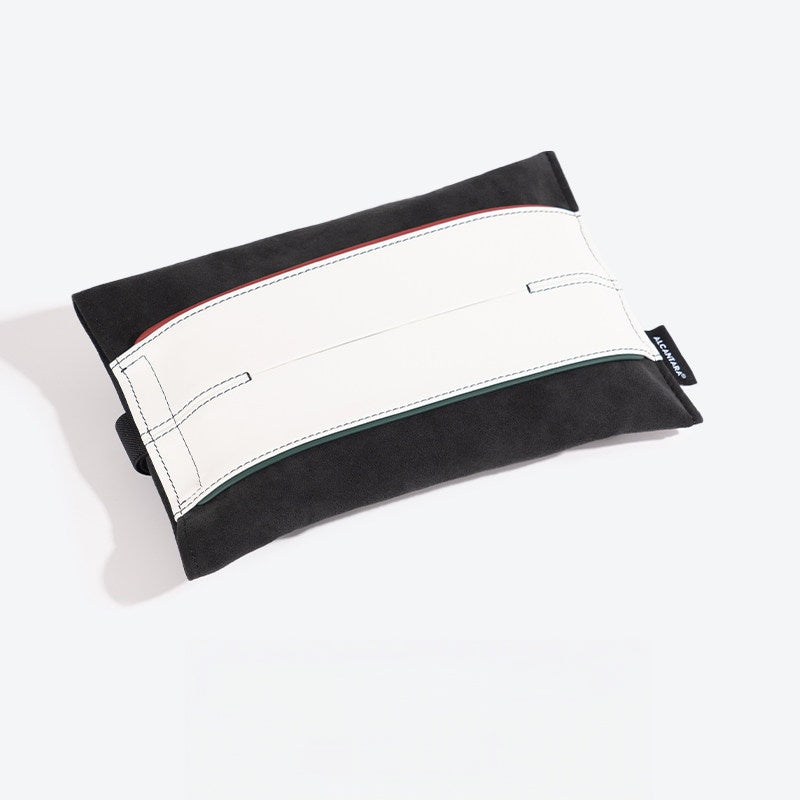 Alcantara Hanging Car Tissue Box – Hangs from Headrest or Visor (Italian Edition)