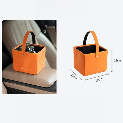 Alcantara Foldable Car Storage Box – Multifunction Organizer Basket