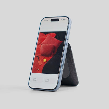 Alcantara MagSafe Card Holder for iPhone – Magnetic Wallet & Phone Stand