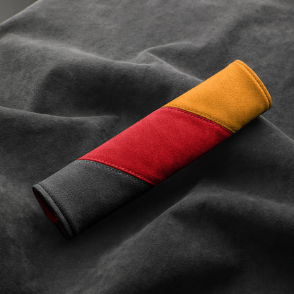 Alcantara Luxe International Flag Seat Belt Covers