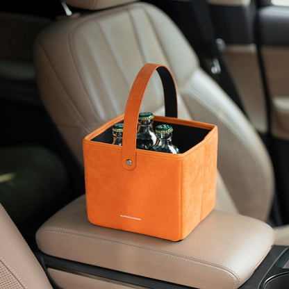 Alcantara Foldable Car Storage Box – Multifunction Organizer Basket