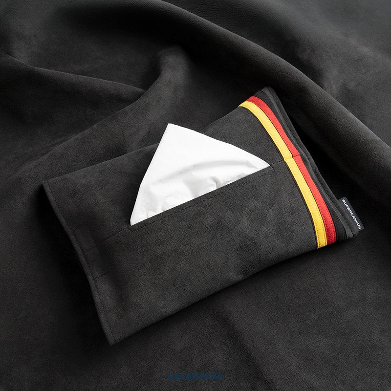 Alcantara Car Tissue Holder – Hangs from Headrest or Visor (German Edition)