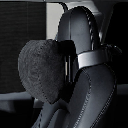 Alcantara Car Neck Pillow for Tesla Model 3/Y – Adjustable Headrest Support