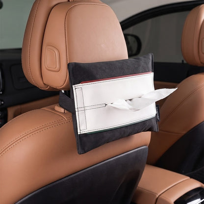 Alcantara Hanging Car Tissue Box – Hangs from Headrest or Visor (Italian Edition)
