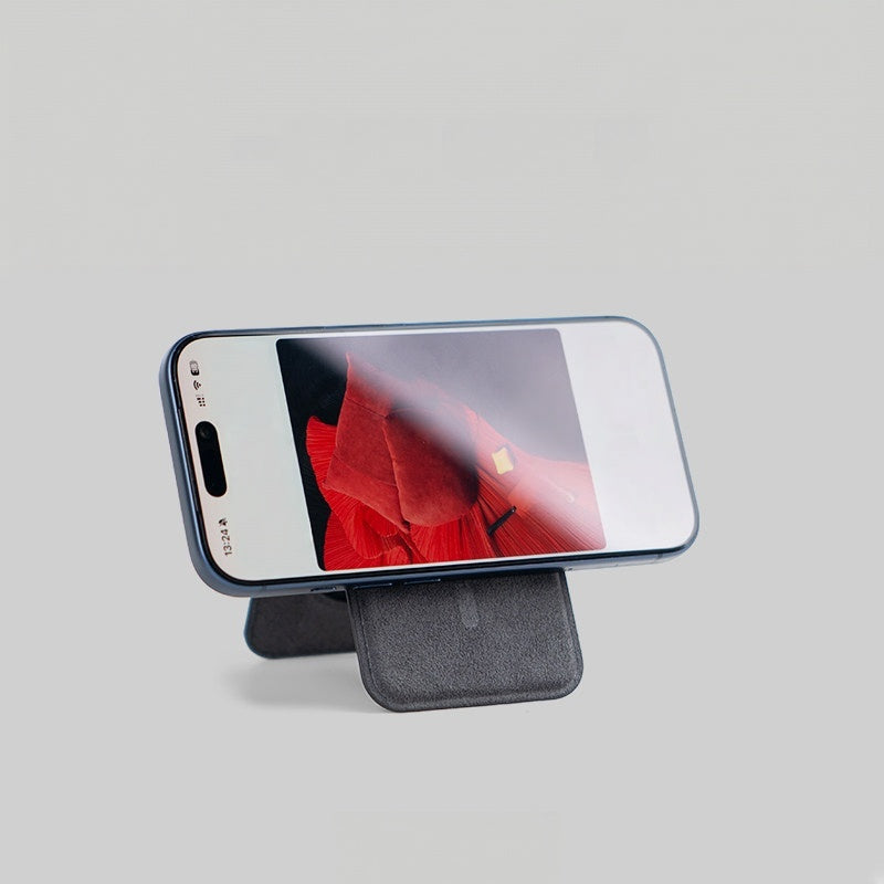 Alcantara MagSafe Card Holder for iPhone – Magnetic Wallet & Phone Stand