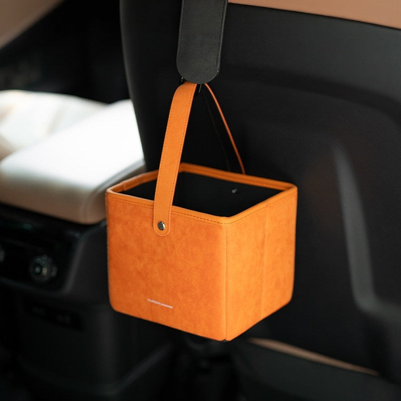 Alcantara Foldable Car Storage Box – Multifunction Organizer Basket
