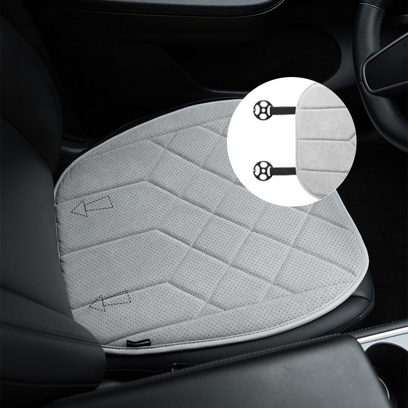 Alcantara Car Seat Cushion – Quilted Perforated Breathable Seat Pad