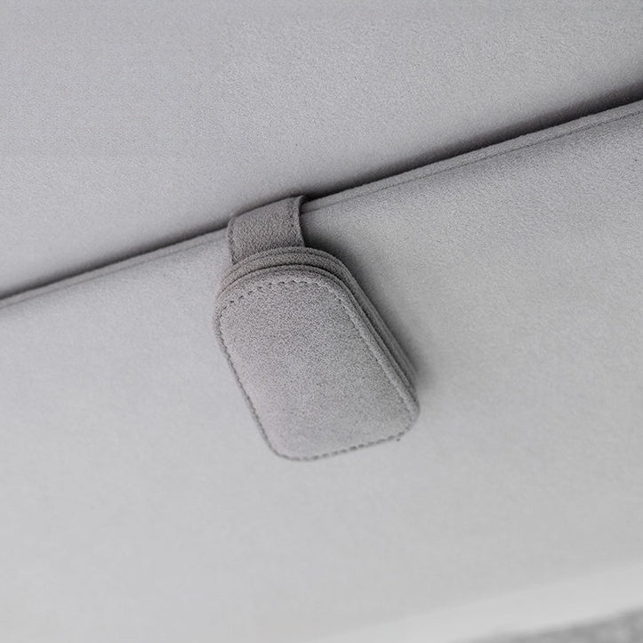 Alcantara Car Visor Glasses Holder – Sunglasses Clip & Card Slot