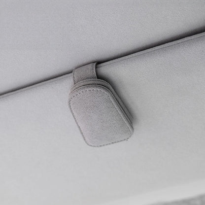 Alcantara Car Visor Glasses Holder – Sunglasses Clip & Card Slot