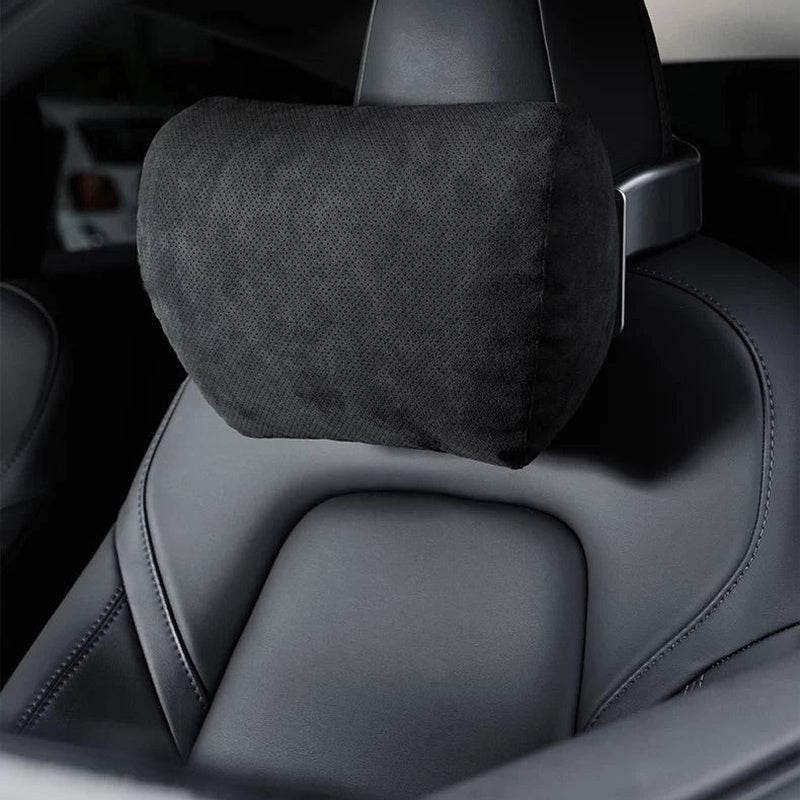 Alcantara Car Neck Pillow for Tesla Model 3/Y – Adjustable Headrest Support 5