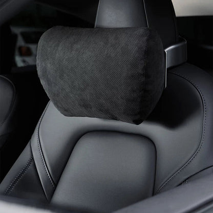 Alcantara Car Neck Pillow for Tesla Model 3/Y – Adjustable Headrest Support 5
