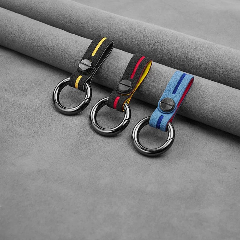 Alcantara Car Key Ring Keychain for Mercedes BMW Audi Porsche 6